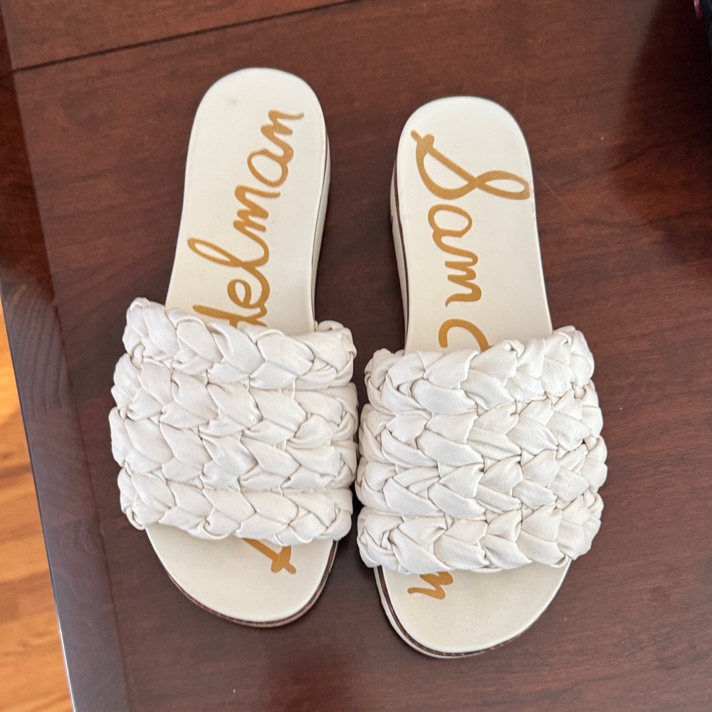 Sam Edelman Women's Woven Cream Sandals